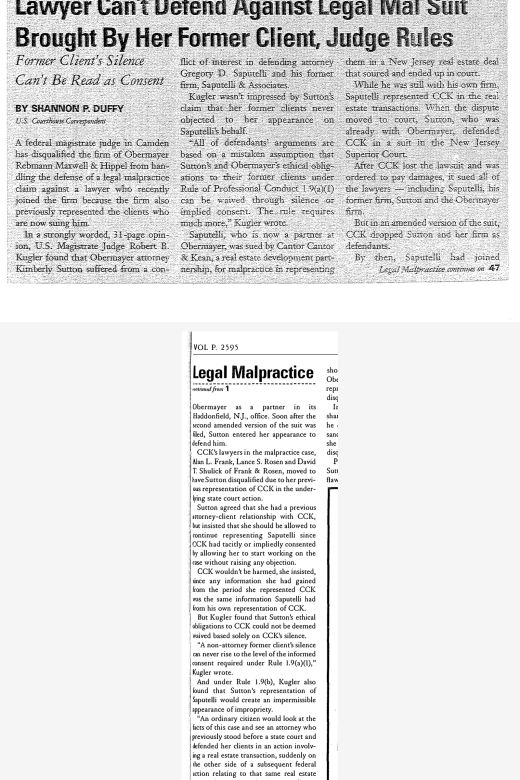 Lawyer Can't Defend Against Legal Mal Suit Brought by Her Former Client, Judge Rules â€” The Legal Intelligencer